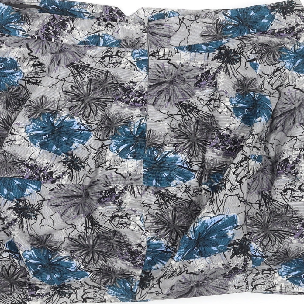 VERO MODA Womens Multicoloured Floral Polyester Mini Skirt Size 10 Zip