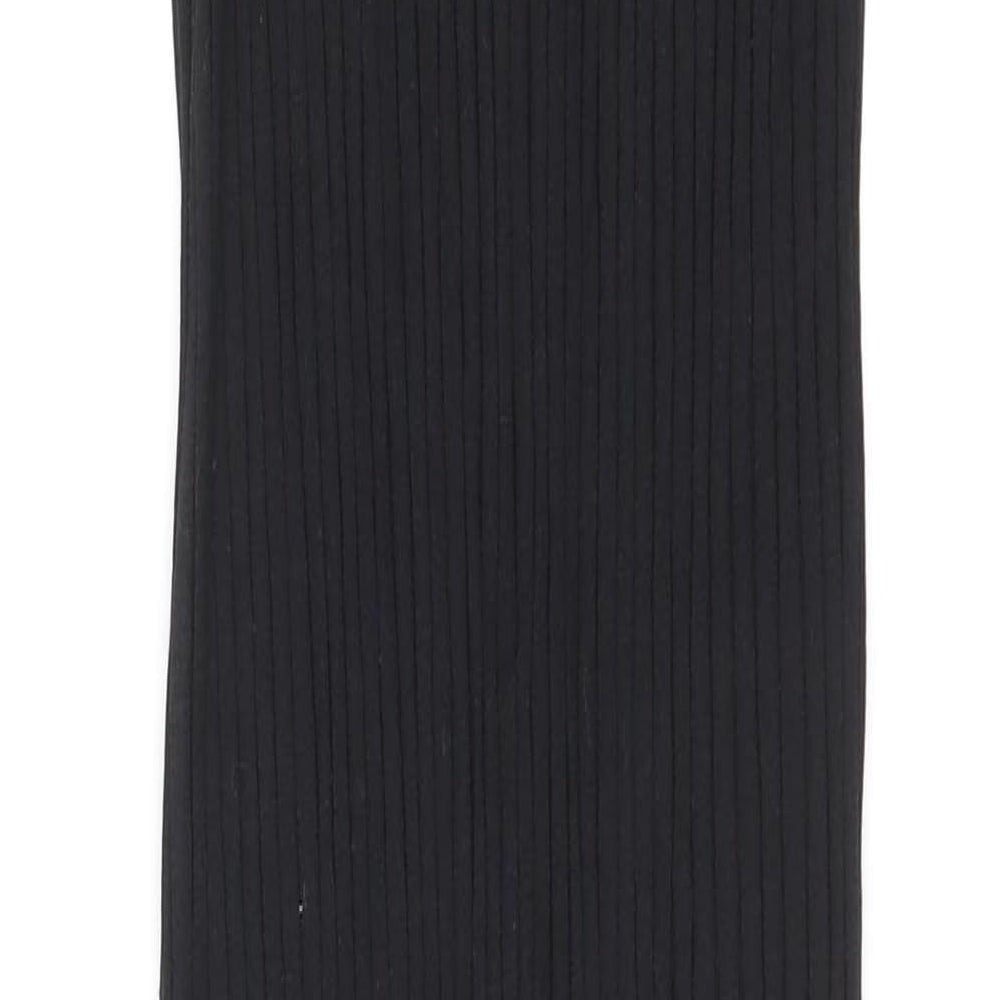 Divided by H&M Womens Black Cotton Maxi Size S Mock Neck Zip