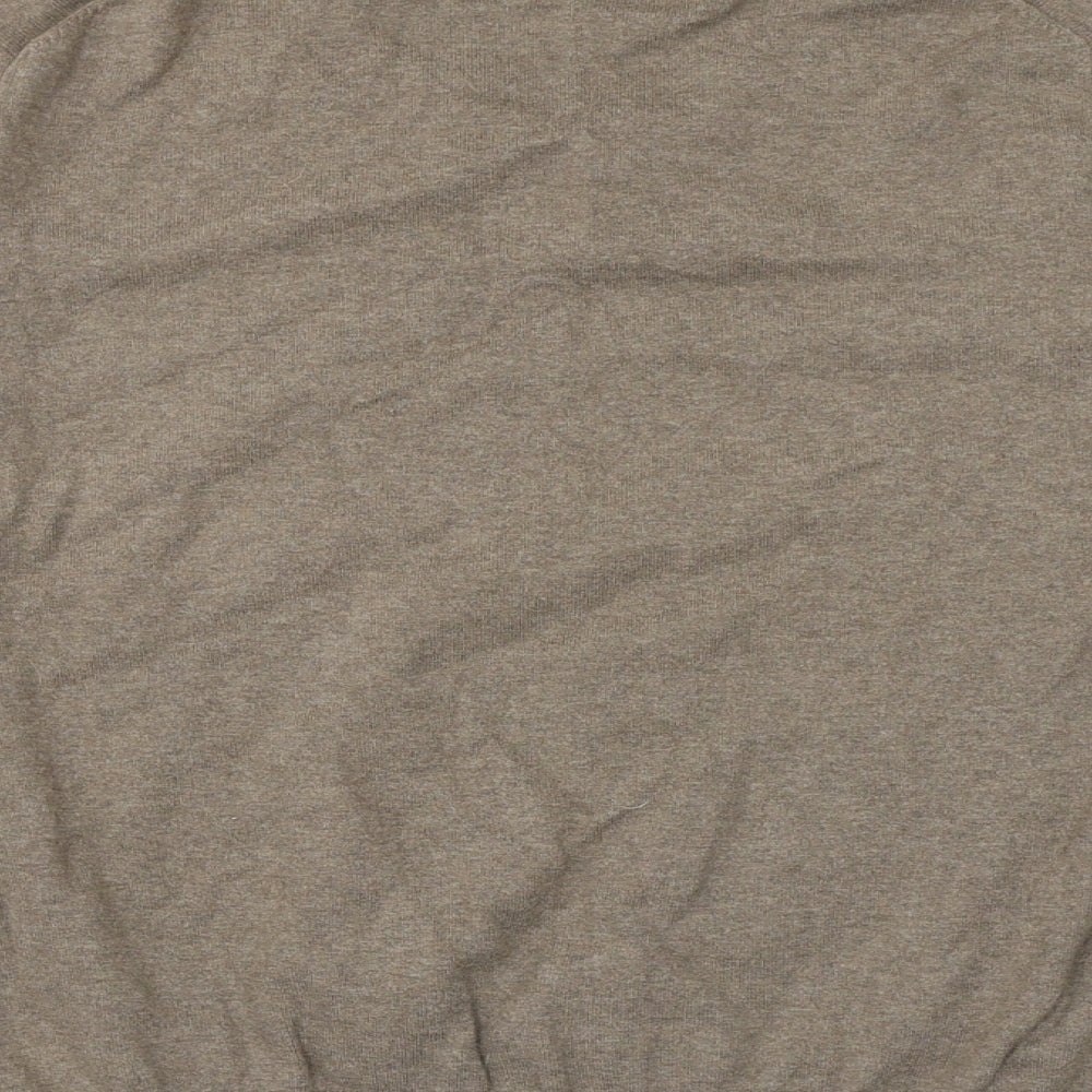Nigel Hall Womens Brown V-Neck Cotton Pullover Jumper Size S