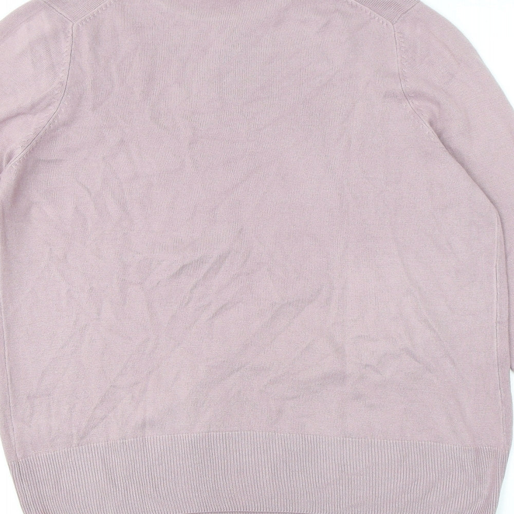 Marks & Spencer Womens Purple Round Neck Acrylic Pullover Jumper Size 14