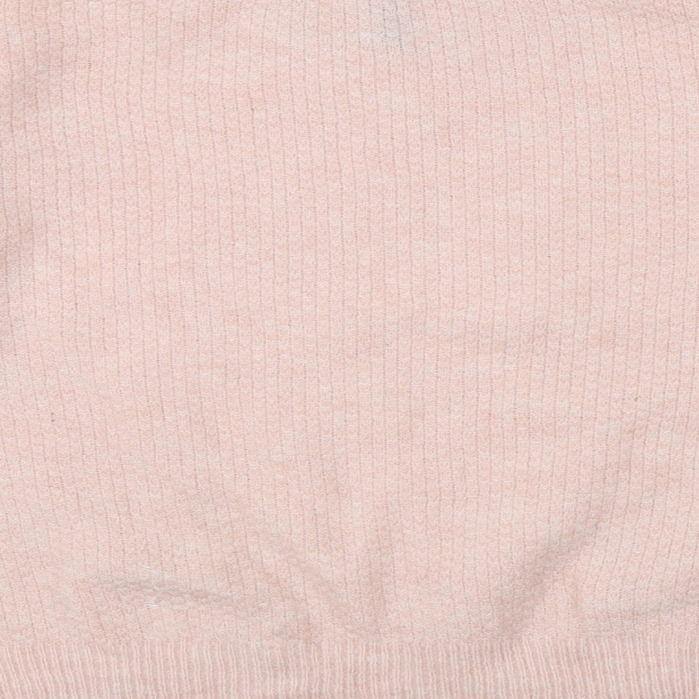 Divided by H&M Womens Pink Round Neck Acrylic Pullover Jumper Size M