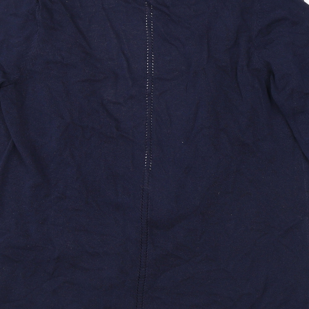 Monsoon Womens Blue V-Neck Viscose Cardigan Jumper Size M