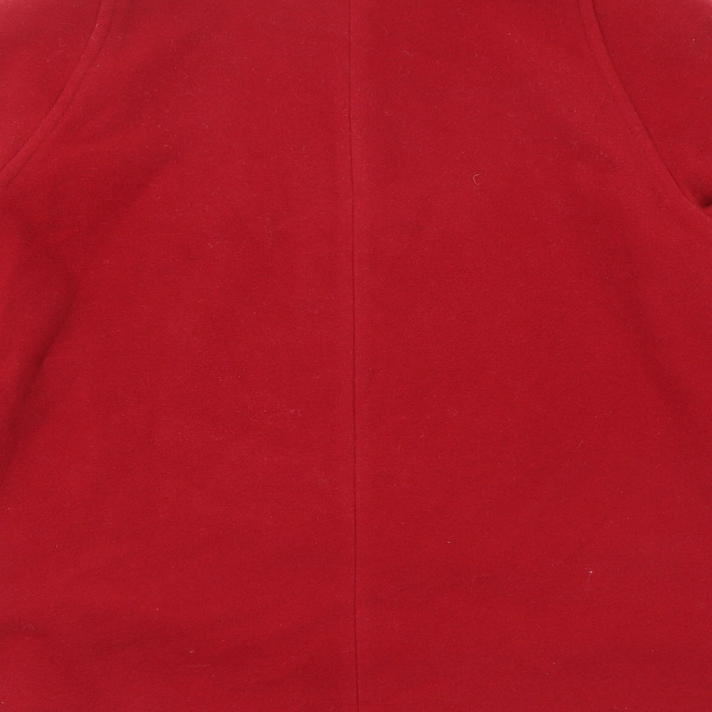 David Barry Womens Red Overcoat Coat Size 16 Button