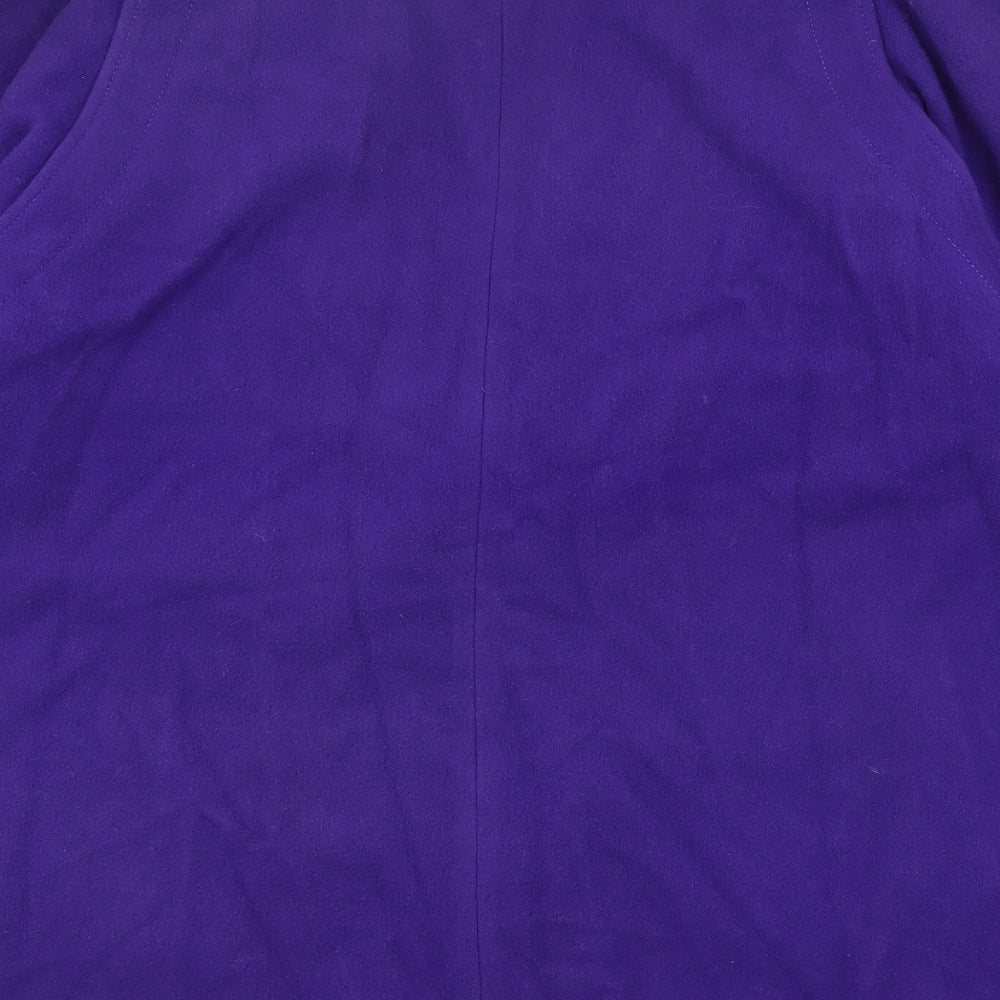 Cojana Womens Purple Overcoat Coat Size 12 Button