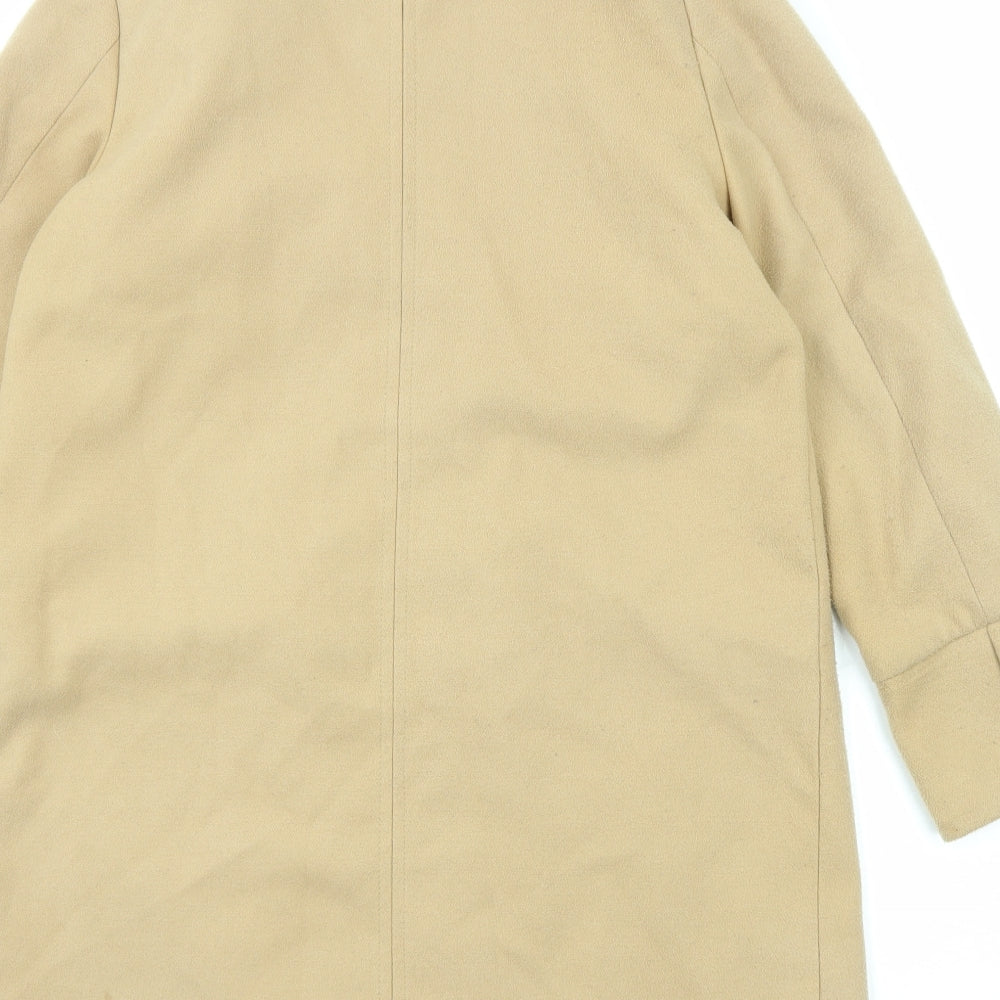 Topshop Womens Beige Overcoat Coat Size 10 Zip