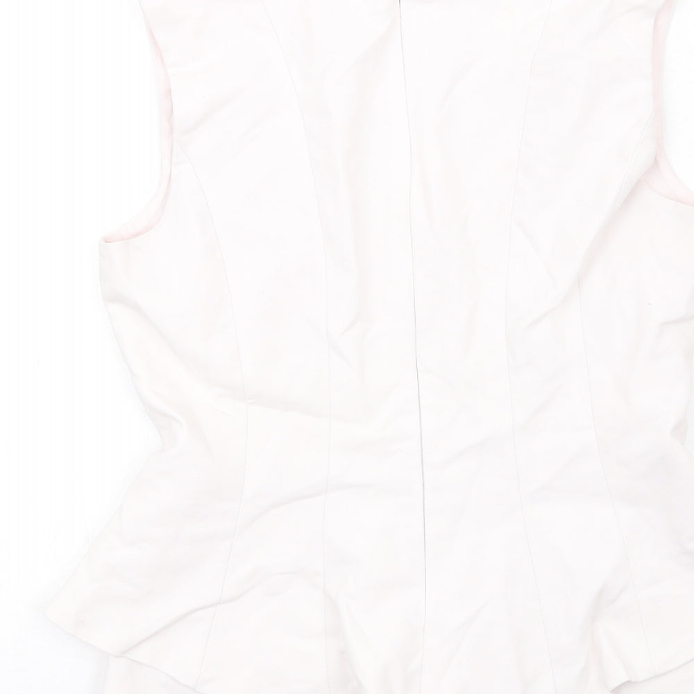 Zara Womens Pink Cotton Basic Blouse Size S Square Neck