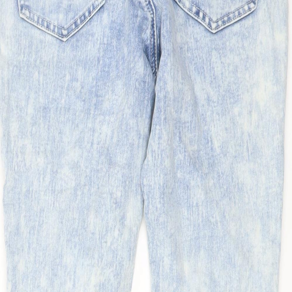 The Rockn Rev Womens Blue Cotton Skinny Jeans Size 12 L26 in Regular Button - Acid Wash