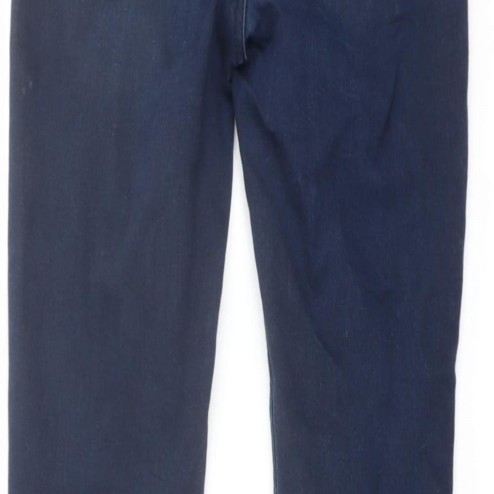 Marks & Spencer Womens Blue Cotton Skinny Jeans Size 8 L27 in Regular Button