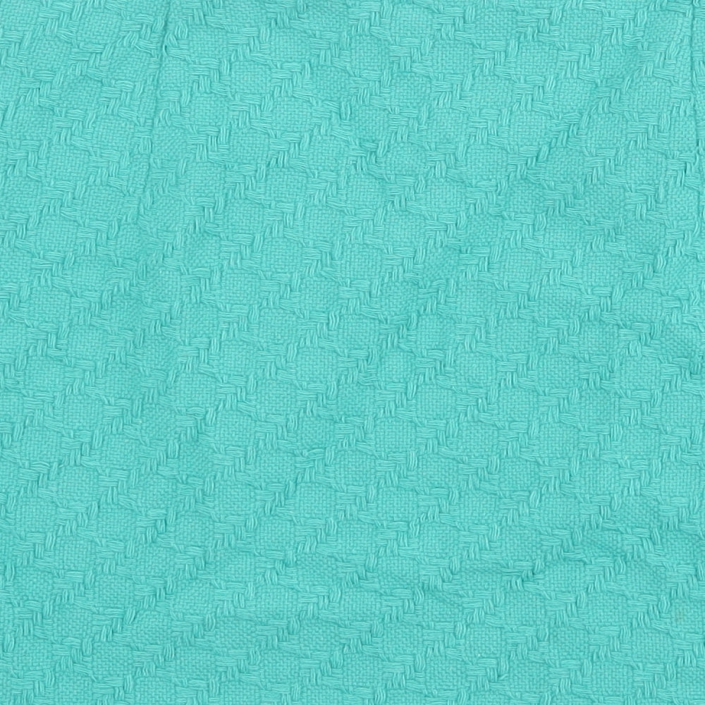 Marks & Spencer Womens Green Geometric Wool A-Line Skirt Size 8 Zip