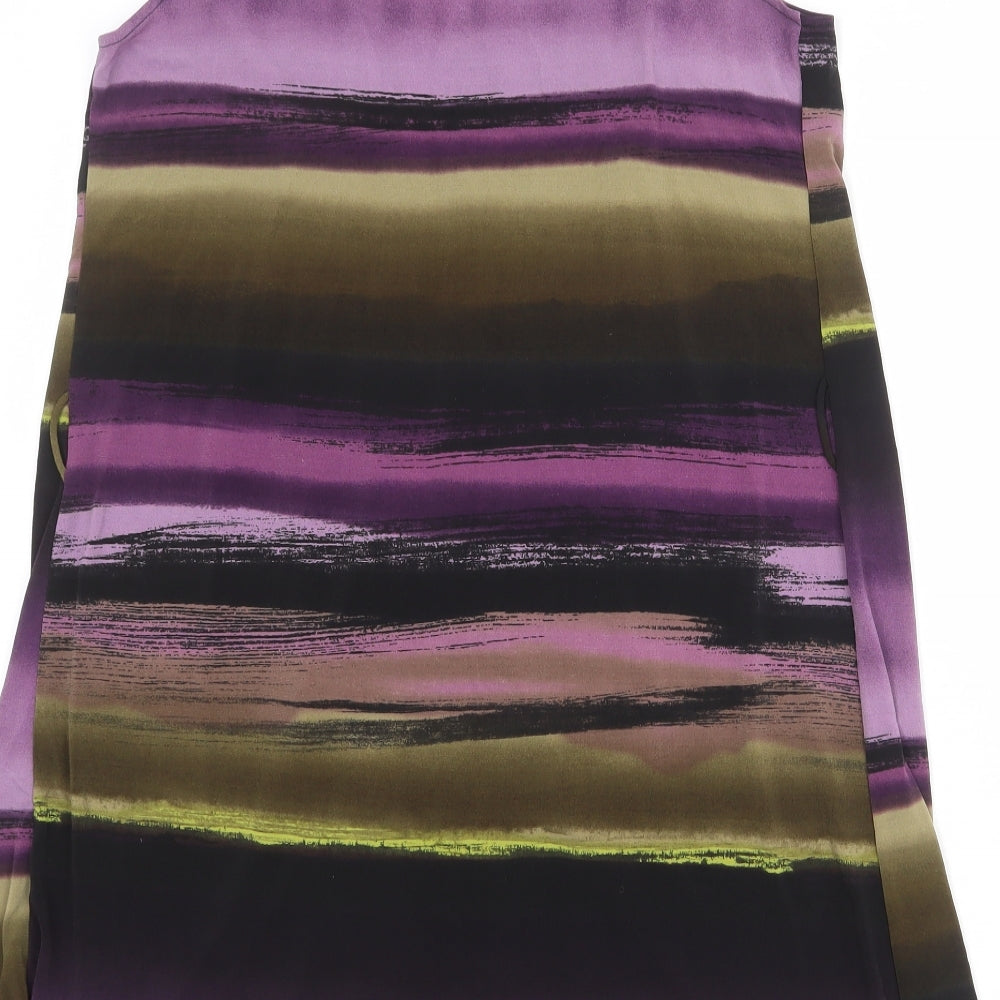 New Look Womens Multicoloured Striped Polyester Mini Size 8 Scoop Neck Pullover