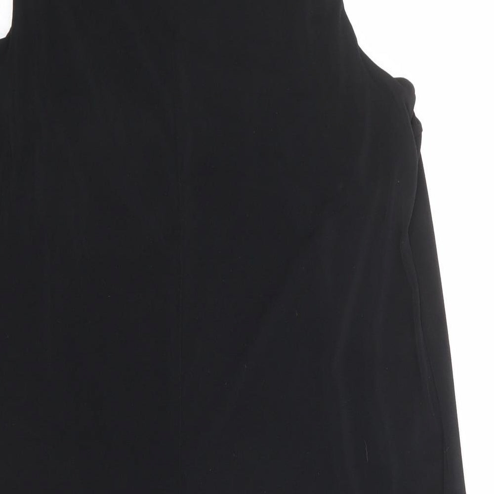 Warehouse Womens Black Polyester Basic Tank Size 12 Round Neck