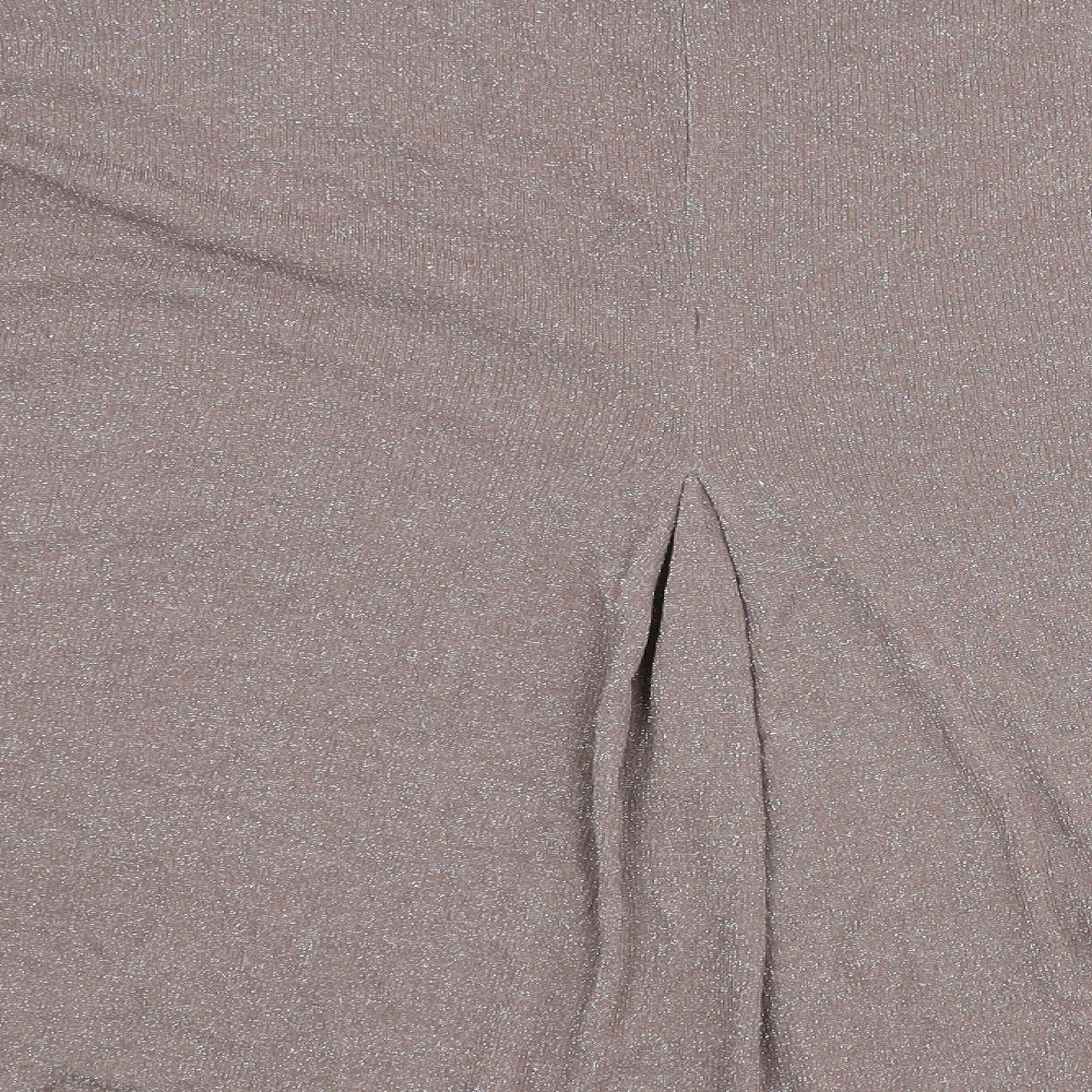NEXT Womens Brown Round Neck Viscose Pullover Jumper Size 8