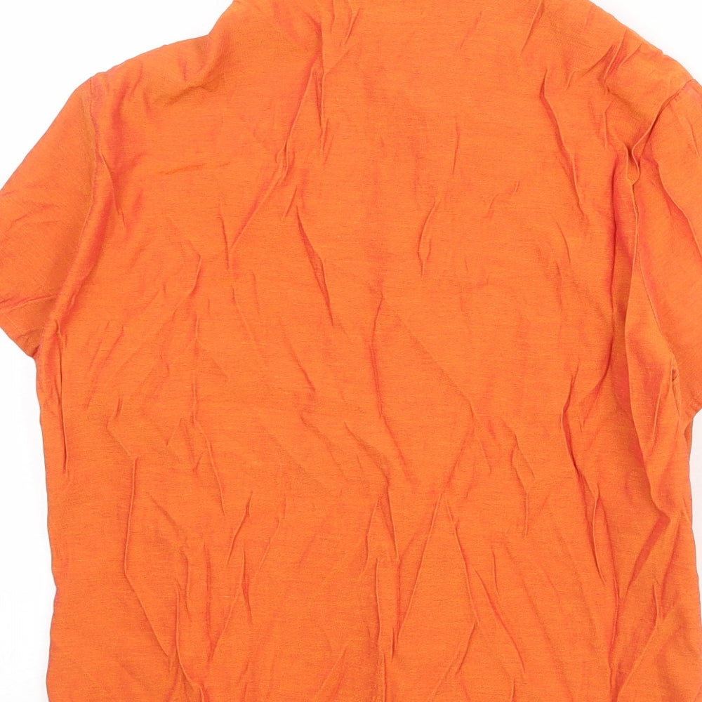 Wallis Womens Orange Polyester Basic Button-Up Size 16 Collared