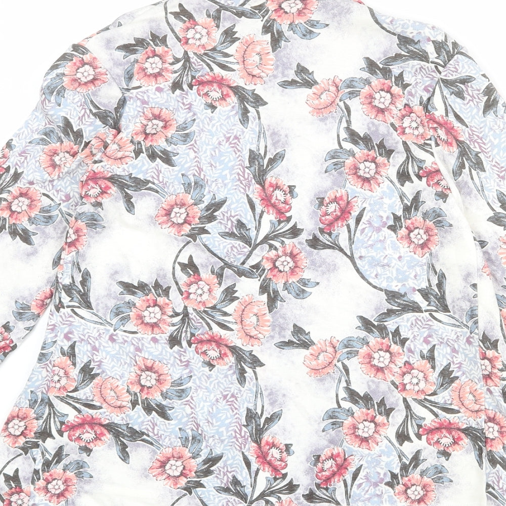 Monsoon Womens Multicoloured V-Neck Floral Viscose Cardigan Jumper Size S