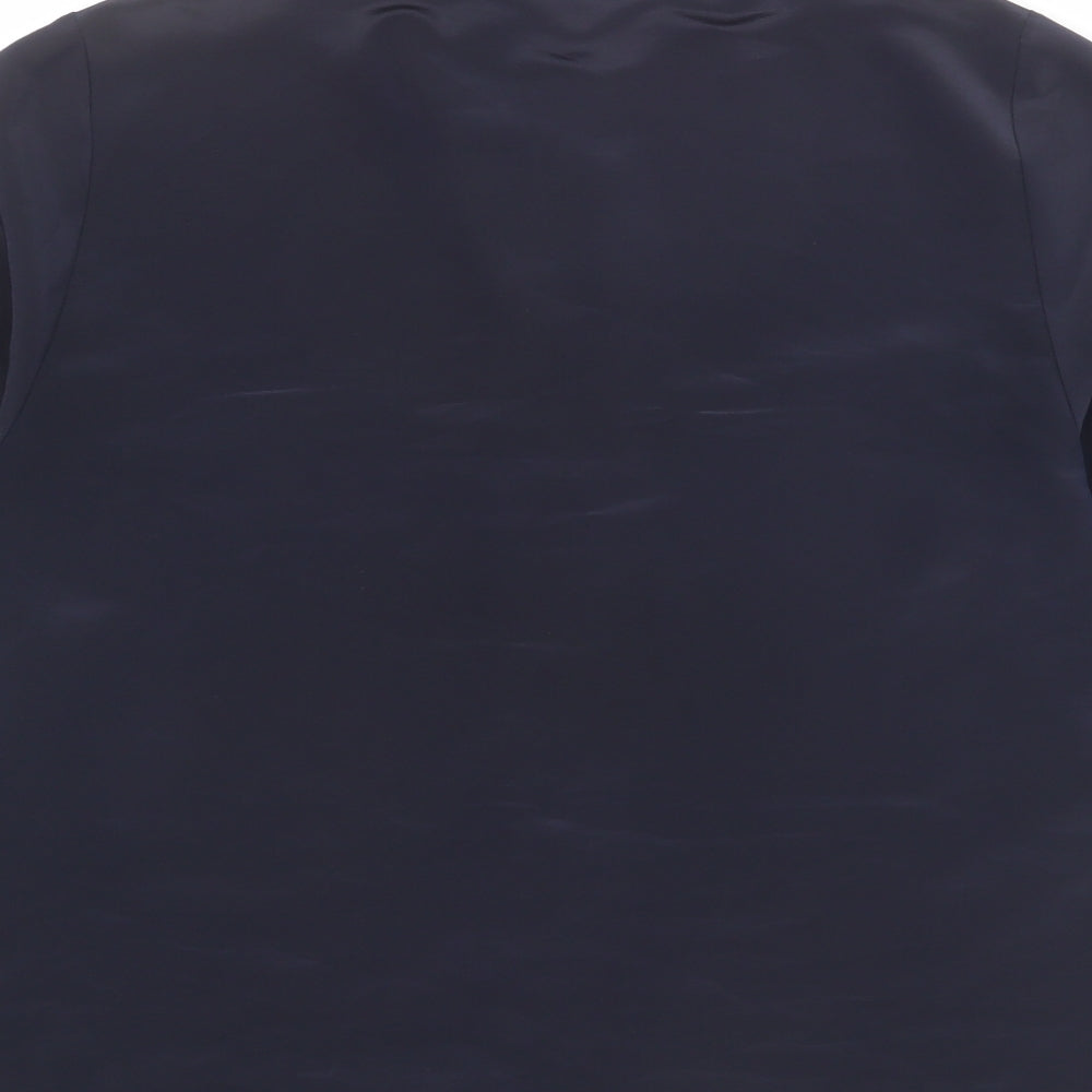 Planet Womens Blue Polyester Basic Button-Up Size 14 Collared