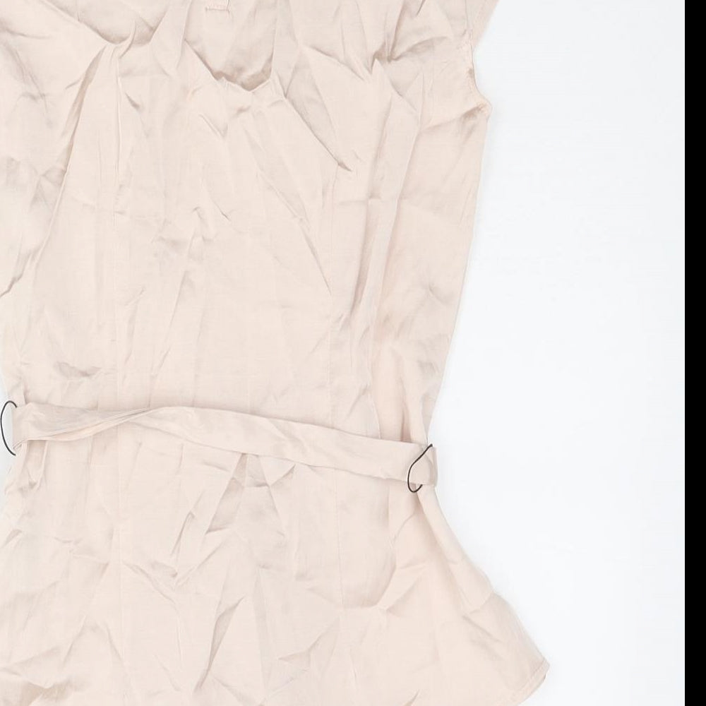 H&M Womens Pink Viscose Basic Blouse Size 6 Collared