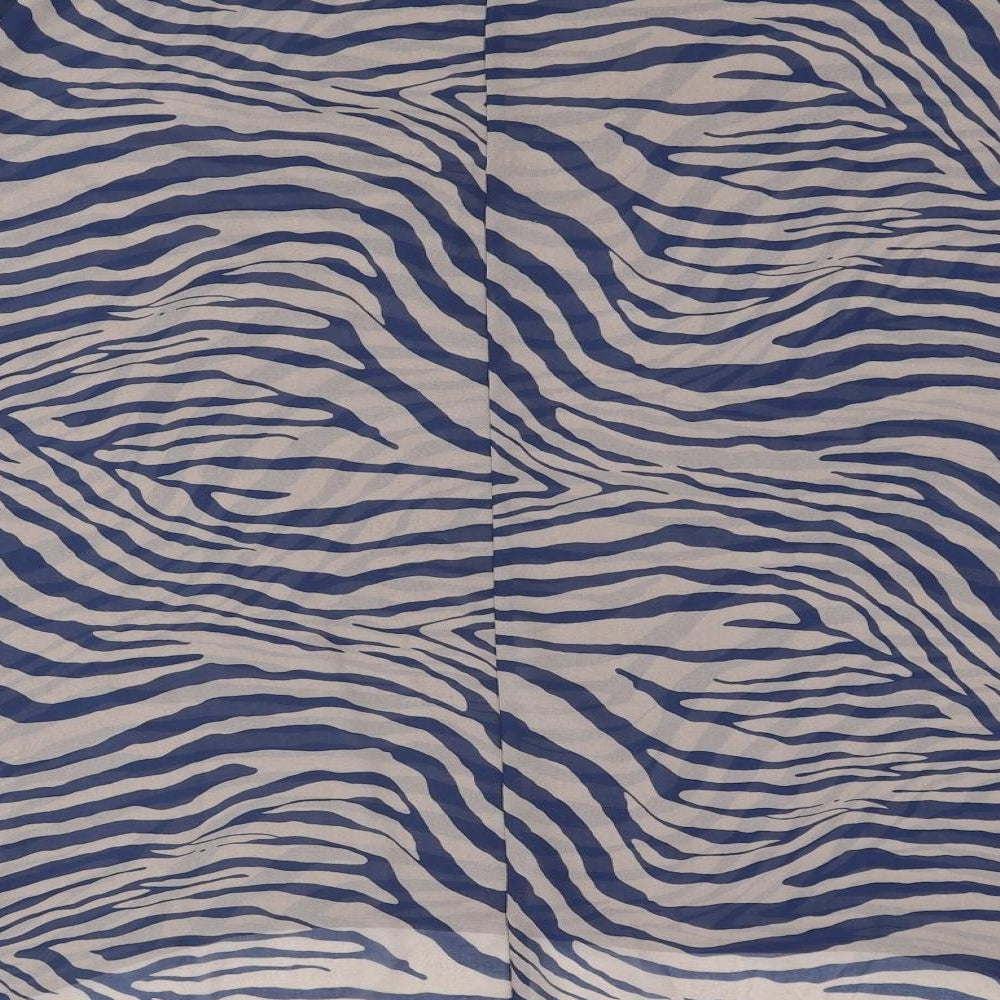 Apricot Womens Blue Animal Print Polyester Basic Blouse Size M Round Neck - Tiger Print