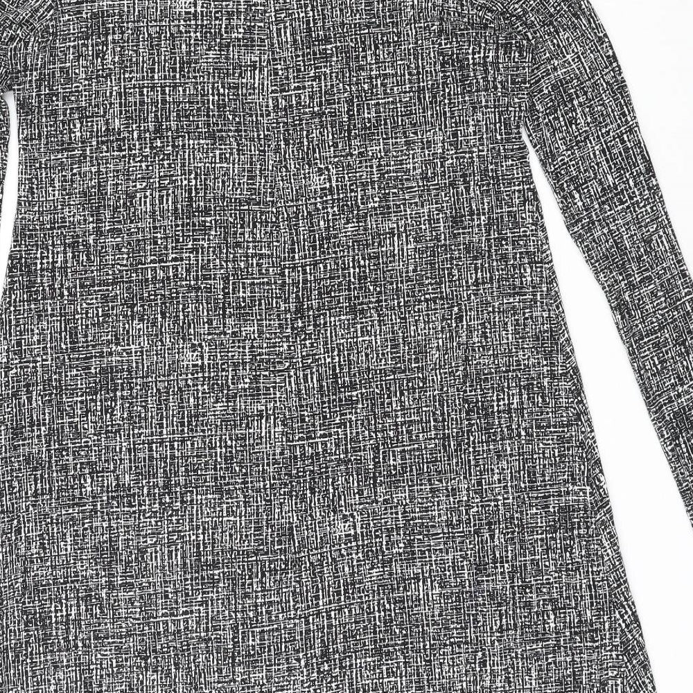 Marks & Spencer Womens Multicoloured Geometric Viscose A-Line Size 12 Boat Neck Pullover