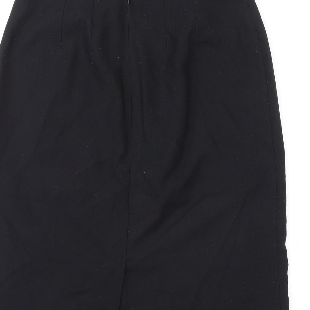 St Michael Womens Black Polyester Straight & Pencil Skirt Size 12 Zip