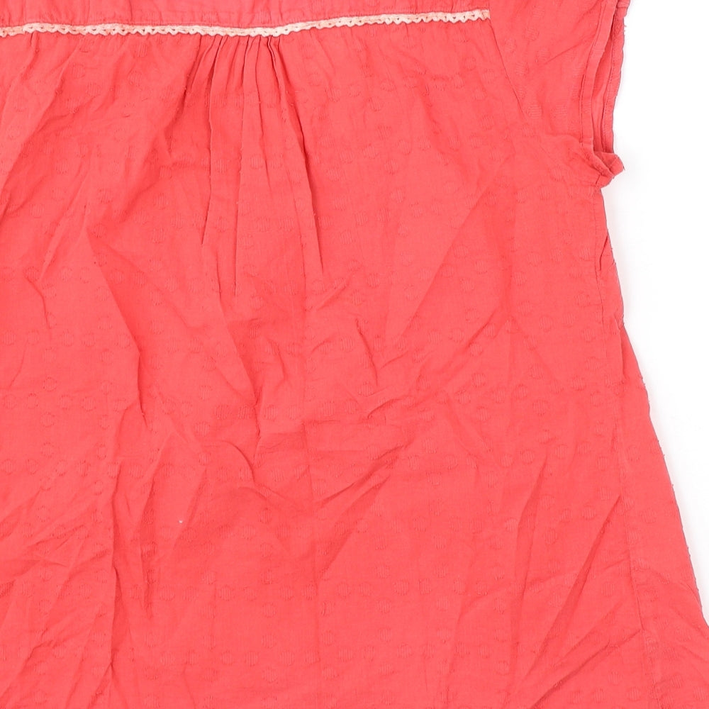 Nomads Womens Pink Cotton Basic T-Shirt Size 12 V-Neck