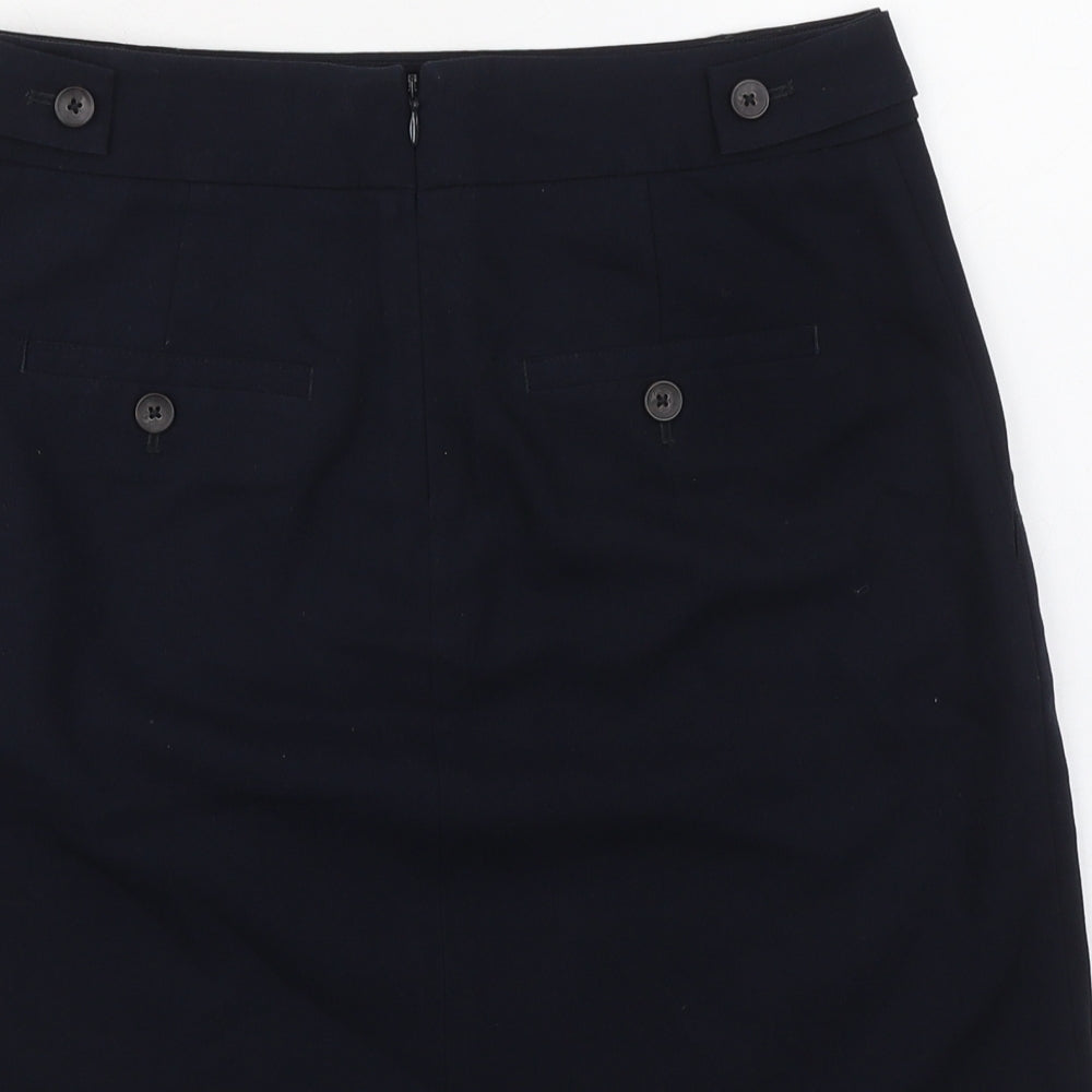 NEXT Womens Blue Polyester A-Line Skirt Size 10 Zip
