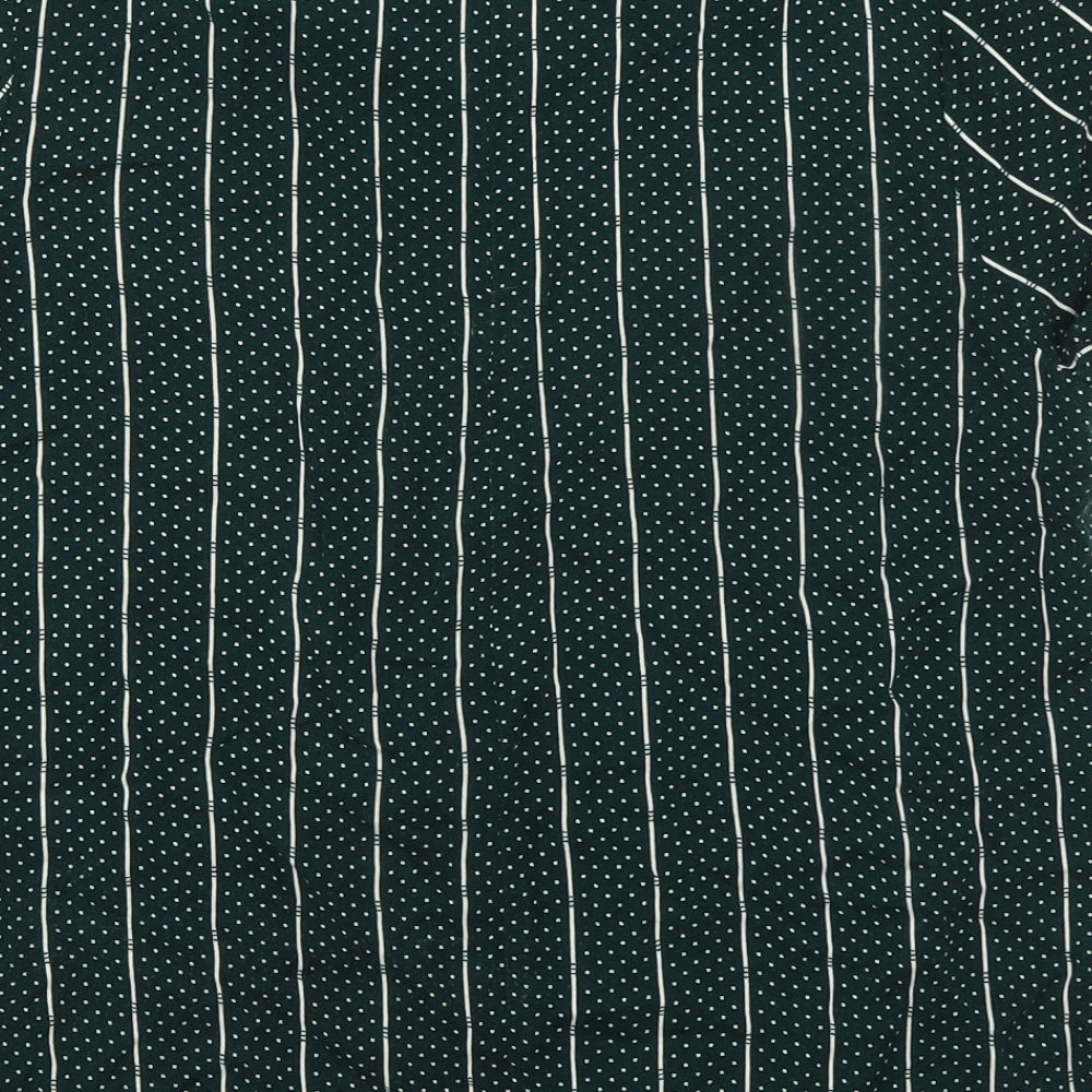 Moves Womens Green Striped Viscose Basic Blouse Size 6 Boat Neck