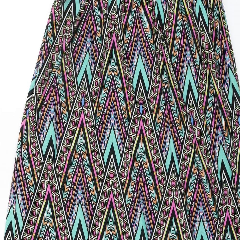 Eclipse Womens Multicoloured Geometric Polyester Maxi Size L Round Neck Pullover