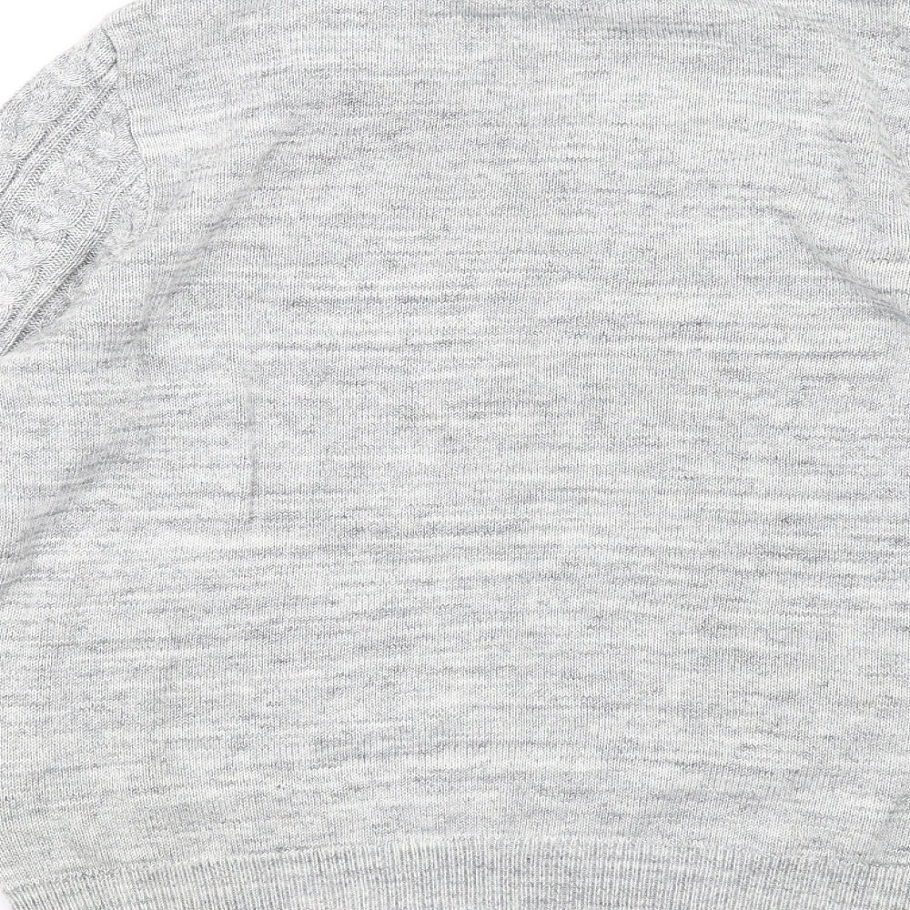 H&M Womens Grey Round Neck Acrylic Pullover Jumper Size L