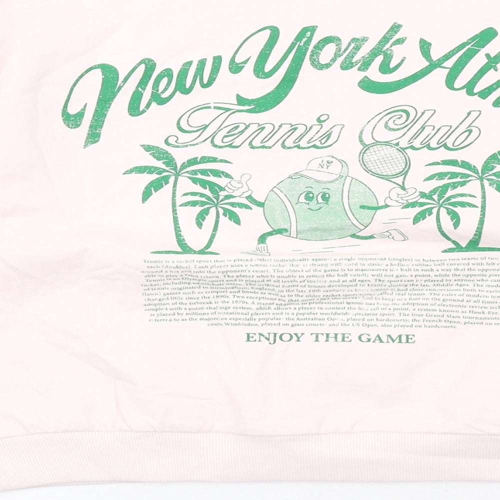 Marks & Spencer Girls Pink Cotton Pullover Sweatshirt Size 10-11 Years Pullover - New York Athletic