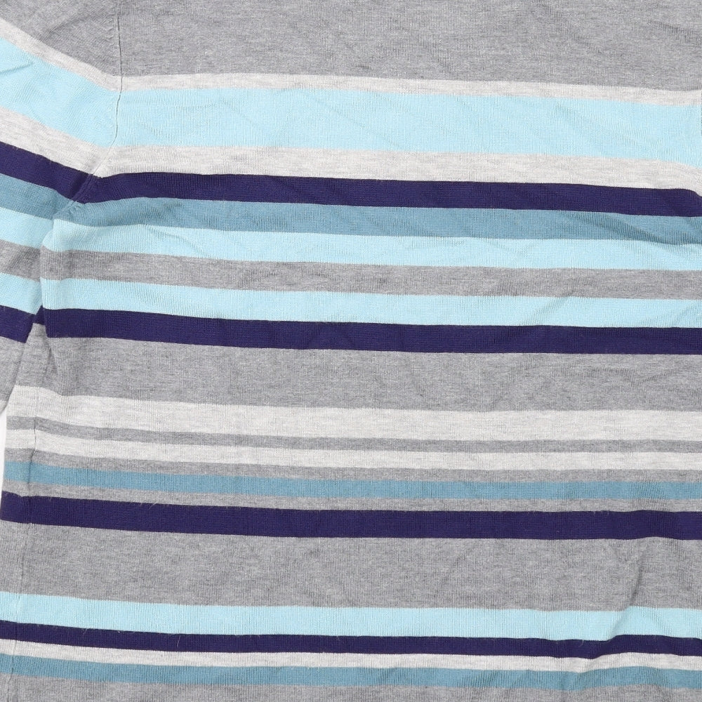 Bianca Womens Multicoloured Round Neck Striped Viscose Pullover Jumper Size 12