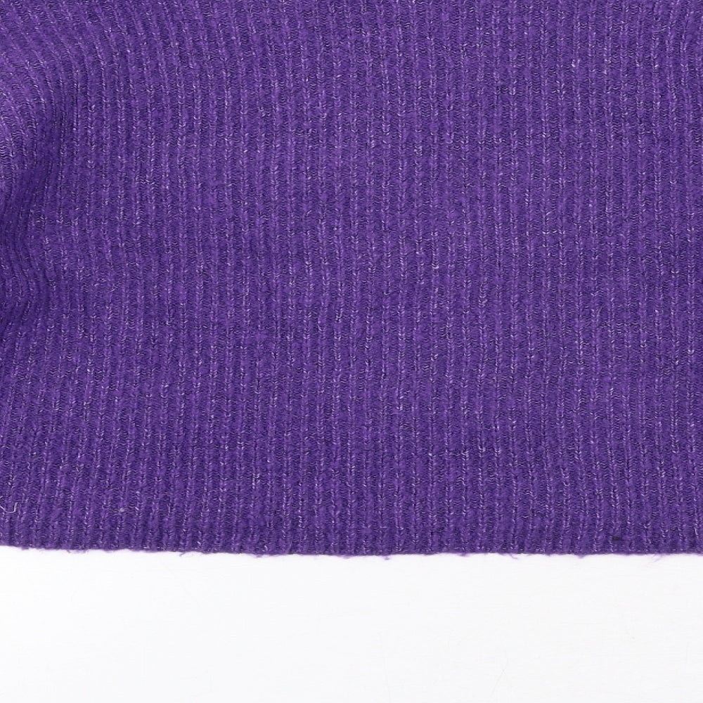H&M Womens Purple Mock Neck Acrylic Pullover Jumper Size S