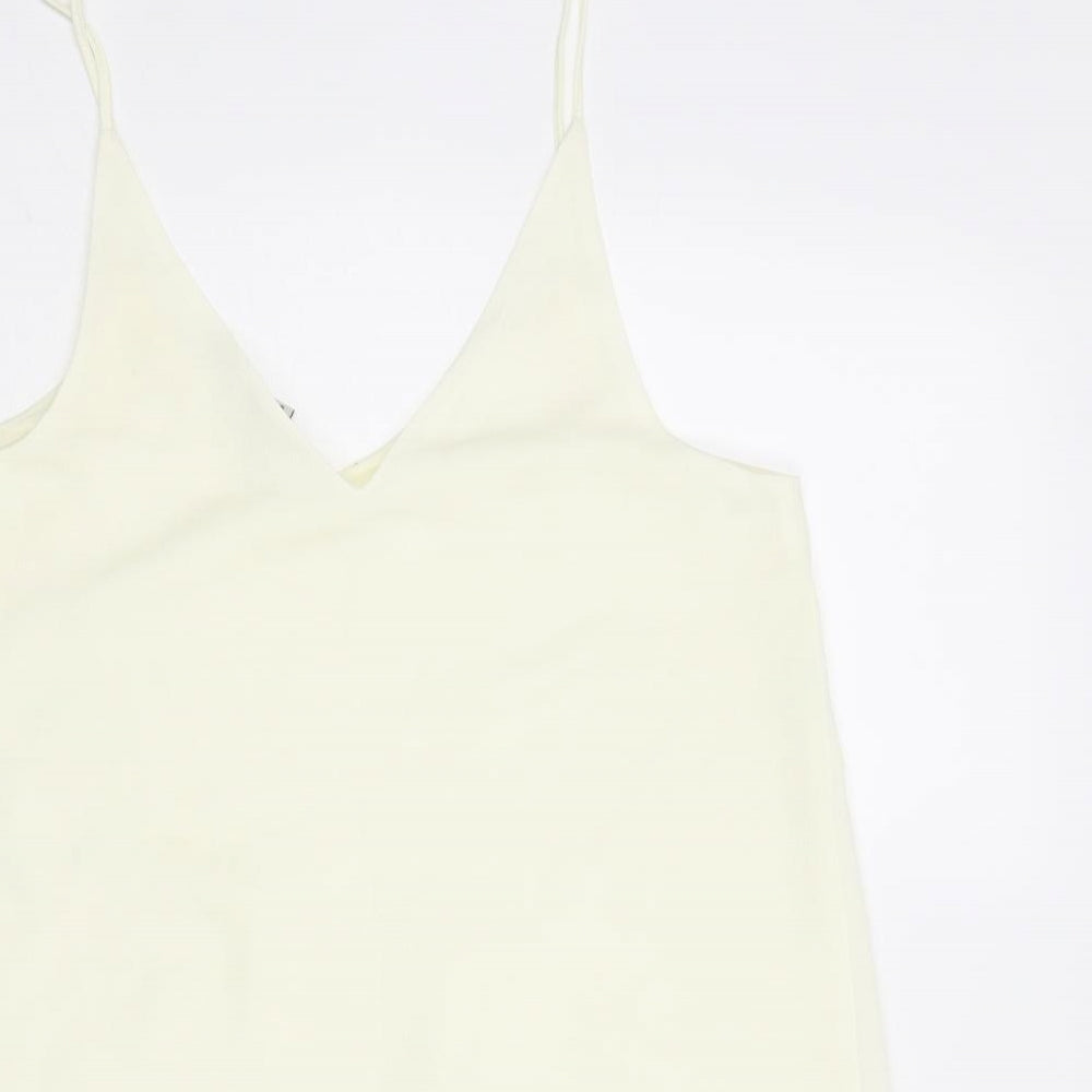 River Island Womens Ivory Polyester Camisole Tank Size 8 V-Neck