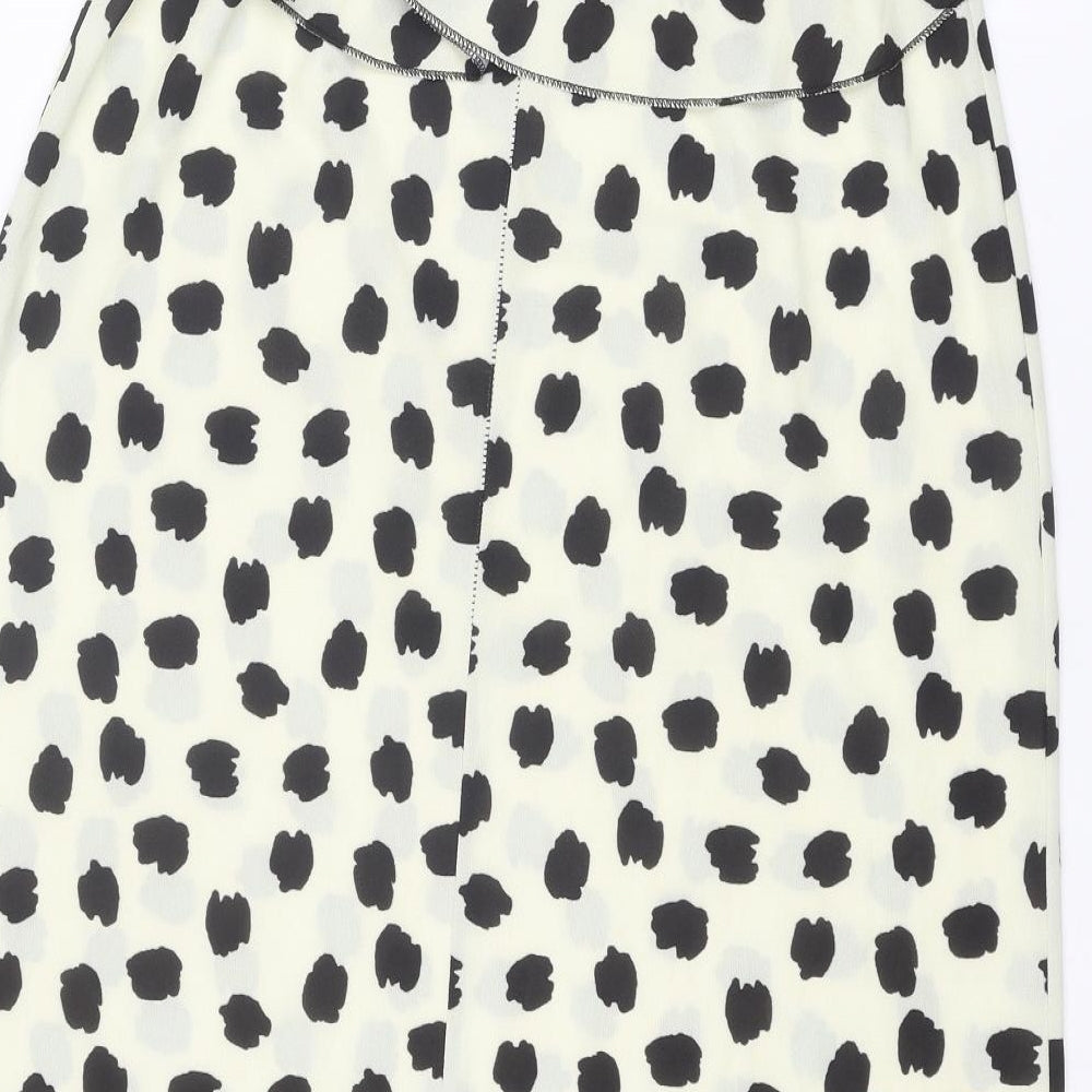 Boohoo Womens Ivory Geometric Polyester A-Line Skirt Size 8