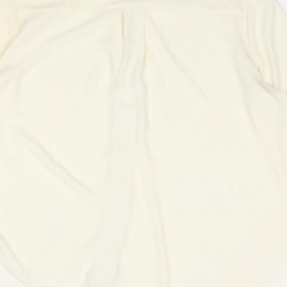 Dorothy Perkins Womens Ivory Polyester Basic Button-Up Size 10 Collared