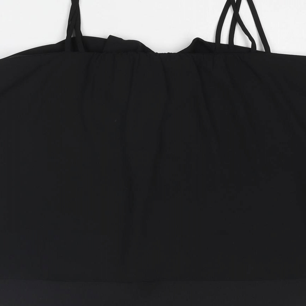 Mango Womens Black Polyester Camisole Tank Size M V-Neck