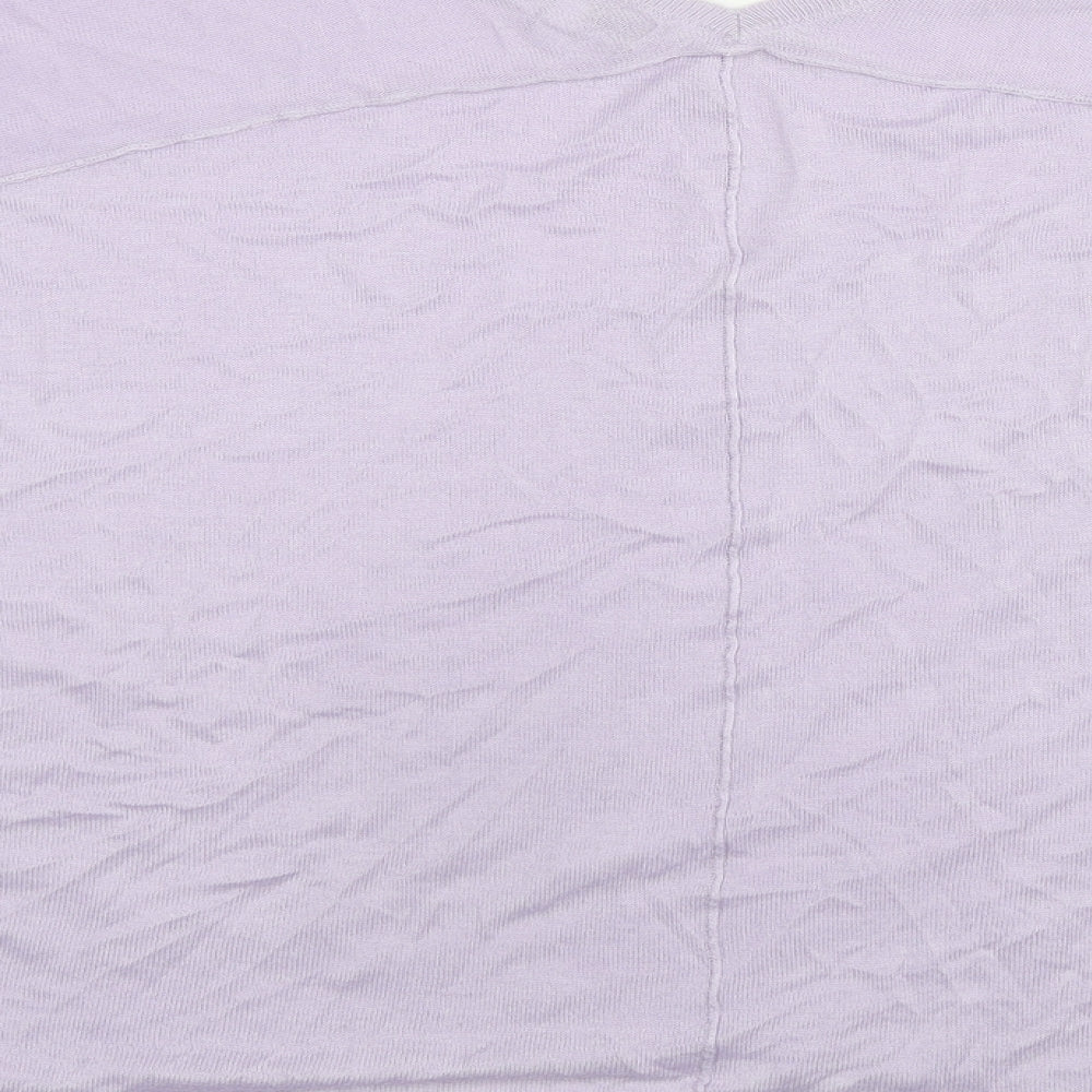 NEXT Womens Purple V-Neck Viscose Pullover Jumper Size XL