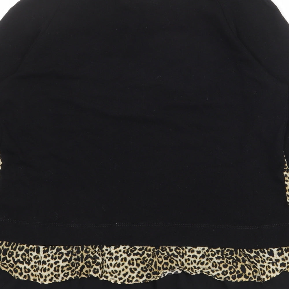 Karen Kane Womens Black Round Neck Polyester Pullover Jumper Size M
