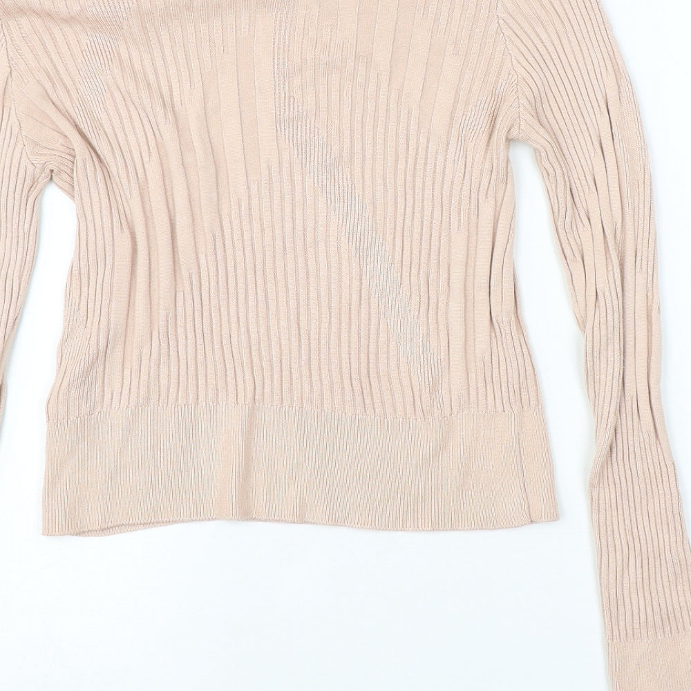 Topshop Womens Pink Round Neck Viscose Pullover Jumper Size 8