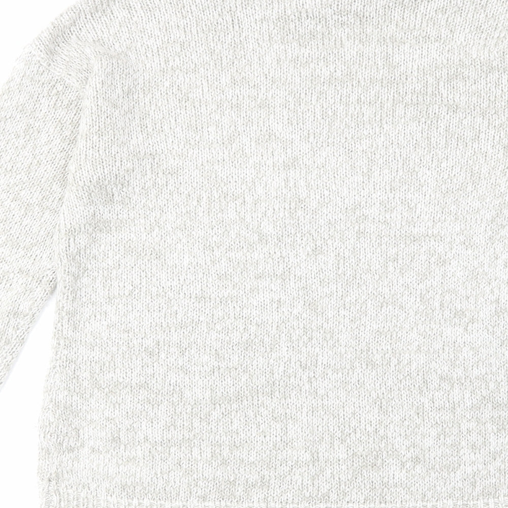 New Look Womens Grey Round Neck Acrylic Pullover Jumper Size S