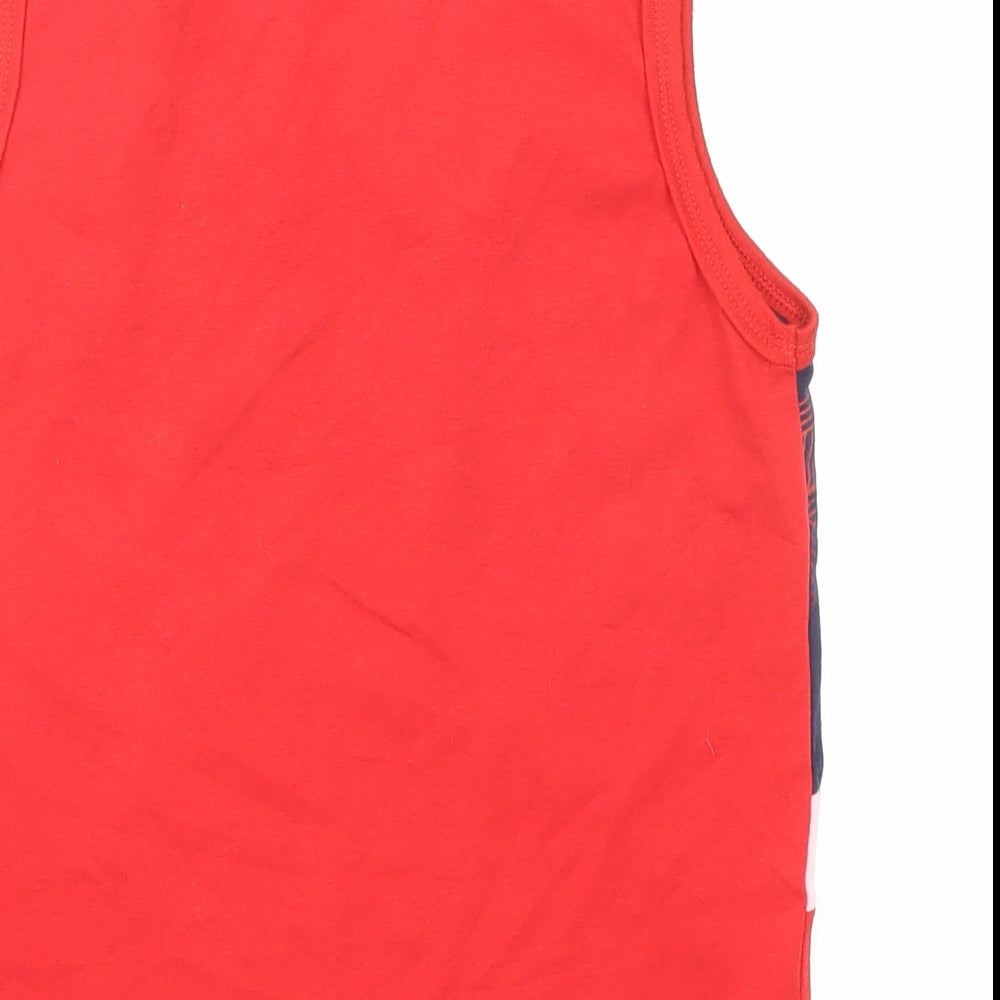 YI Boy Boys Red Cotton Basic Tank Size 7-8 Years Round Neck Pullover - Faster