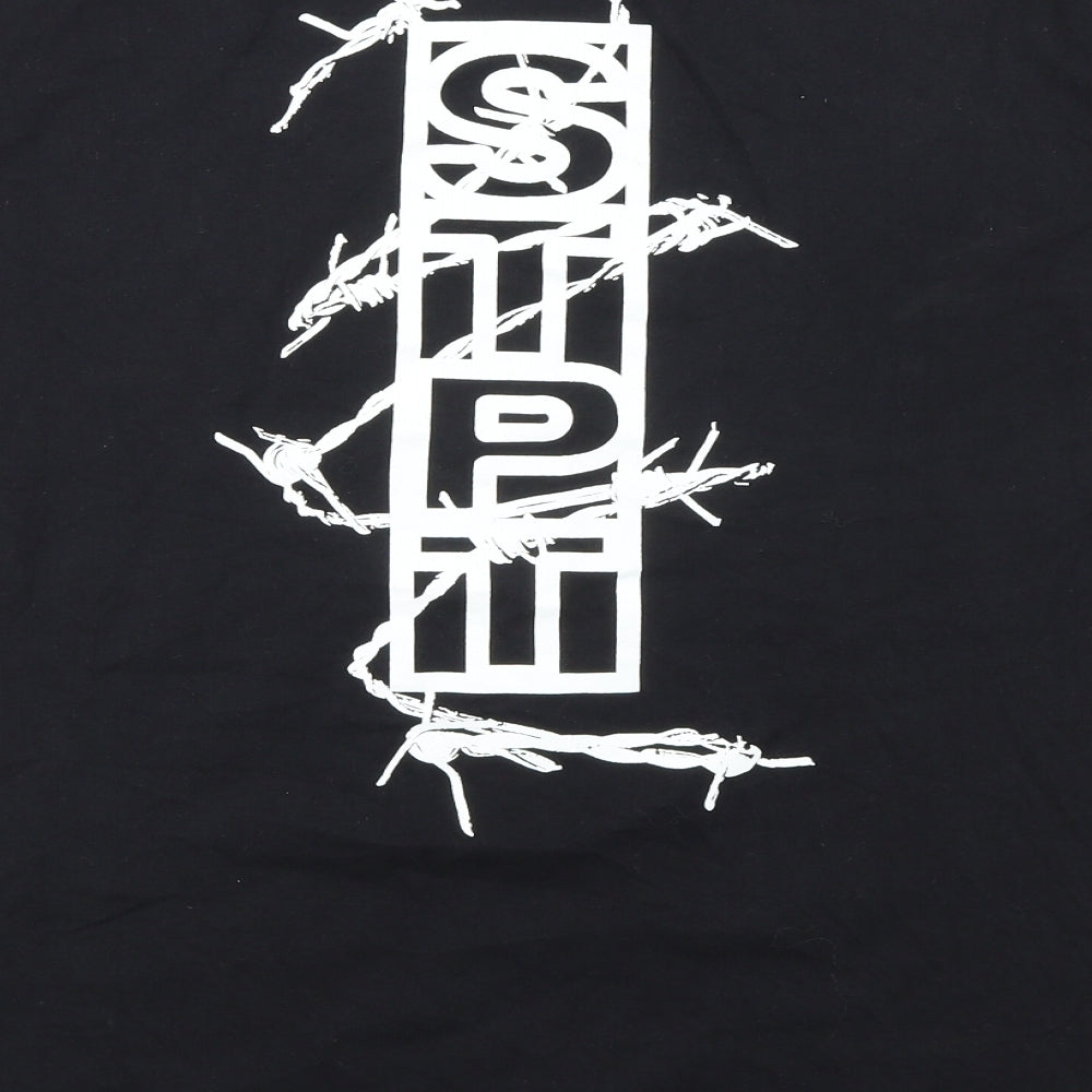 Earth Positive Mens Black Cotton T-Shirt Size XL Crew Neck - SouthPoint