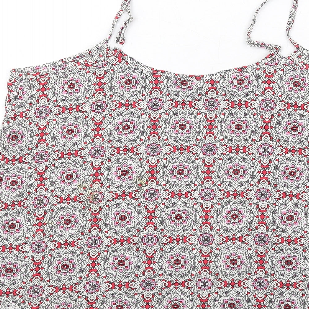 Dorothy Perkins Womens Multicoloured Geometric Polyester Camisole Tank Size 12 Round Neck