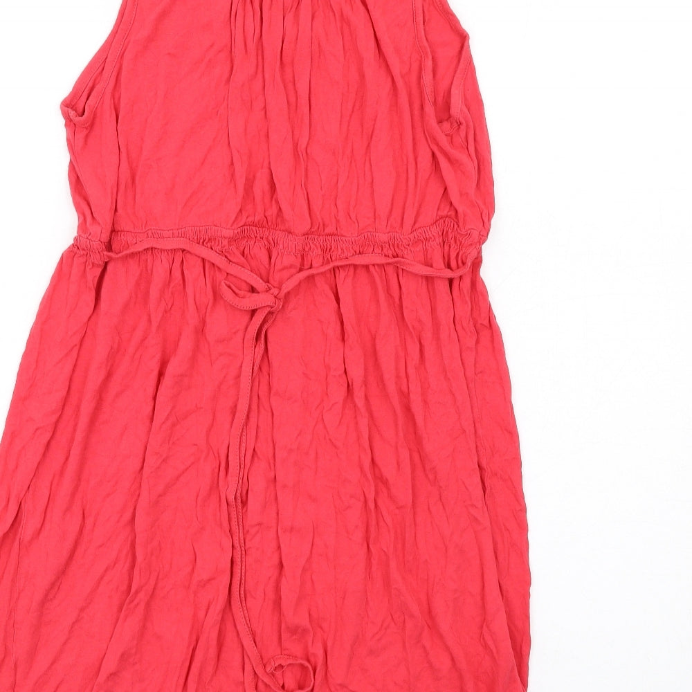 H&M Womens Red Viscose Tank Dress Size M Scoop Neck Pullover
