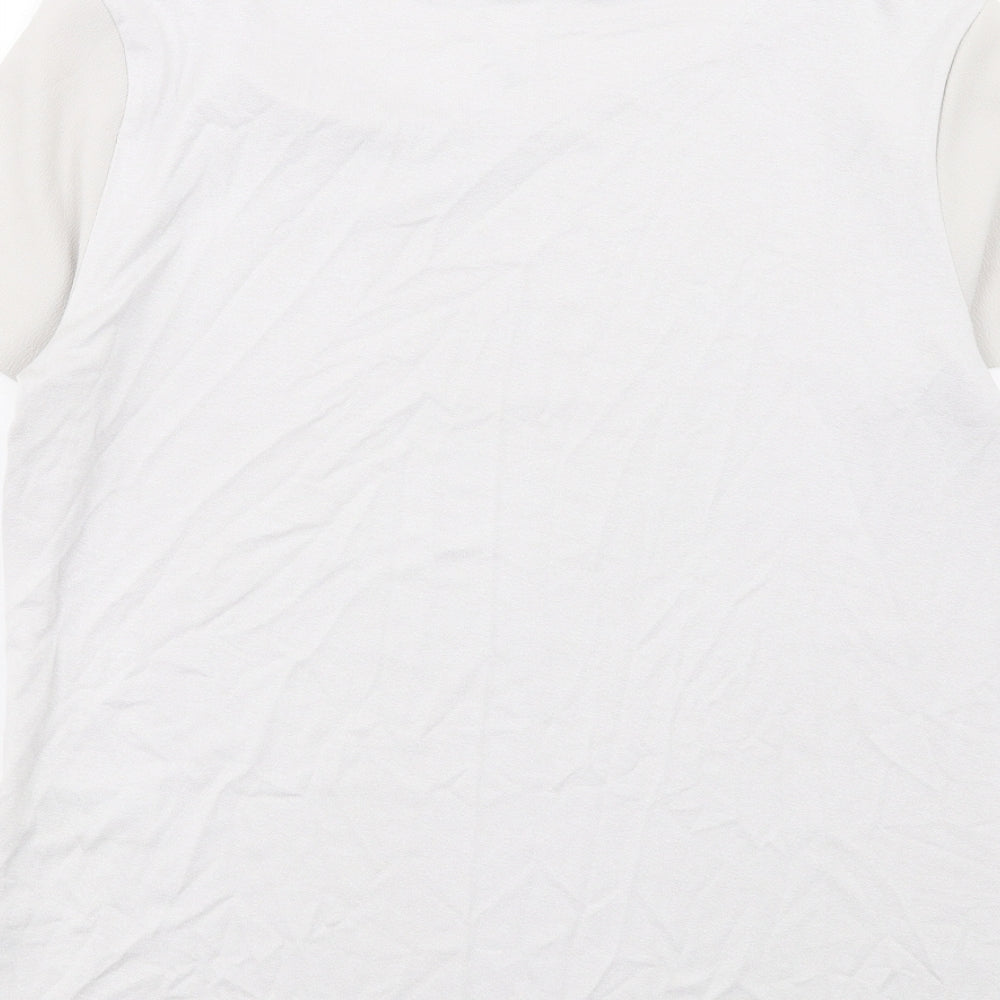Marks & Spencer Womens Grey Polyester Basic T-Shirt Size 8 Round Neck