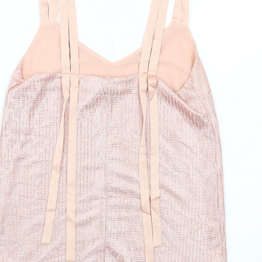 NEXT Womens Pink Polyester Basic Tank Size 6 V-Neck