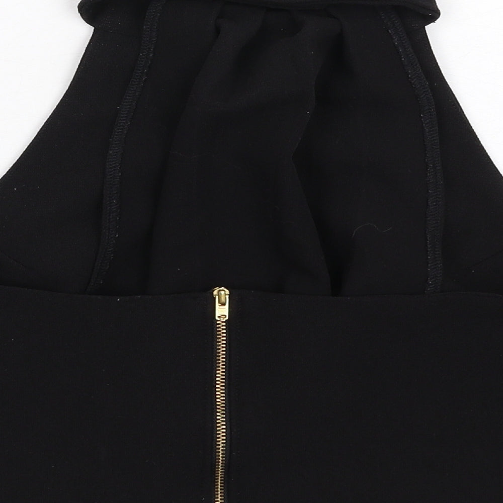 Kendelle Womens Black Polyester Cropped Tank Size 10 Halter - Open Back