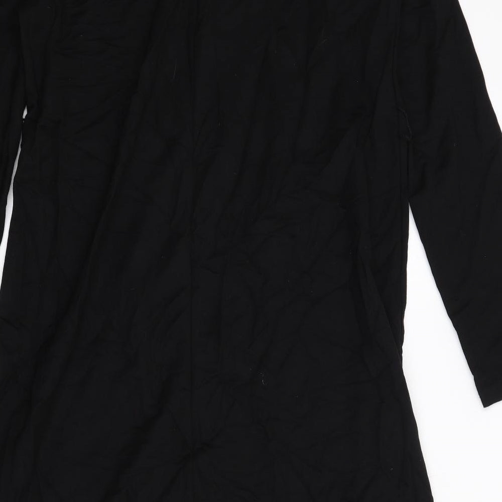 Zara Womens Black Viscose A-Line Size L V-Neck Pullover