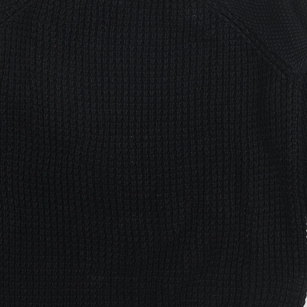 Topshop Womens Black Round Neck Acrylic Pullover Jumper Size 8