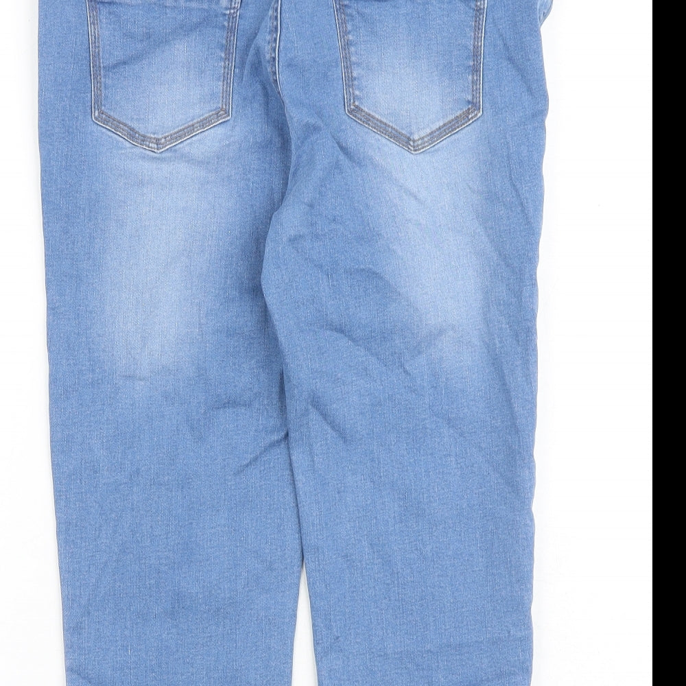 John Baner Womens Blue Cotton Cropped Jeans Size 32 in Regular Zip