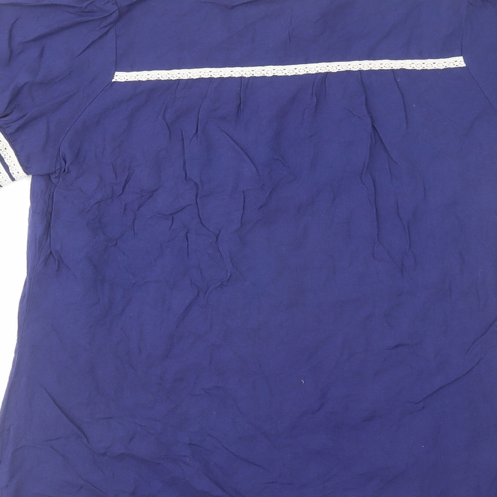Love Label Womens Blue Cotton Basic T-Shirt Size 10 Round Neck